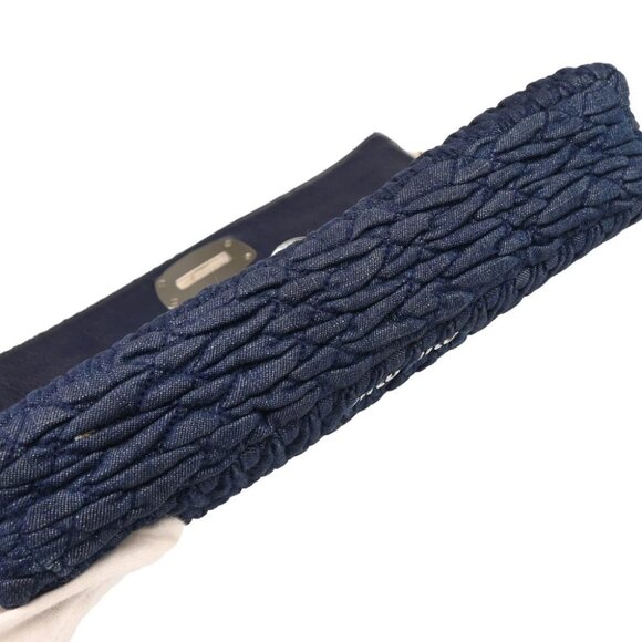 Miu Miu Navy Denim Matelasse Shoulder Bag 31/D RP0415 184713 - Picture 7 of 10